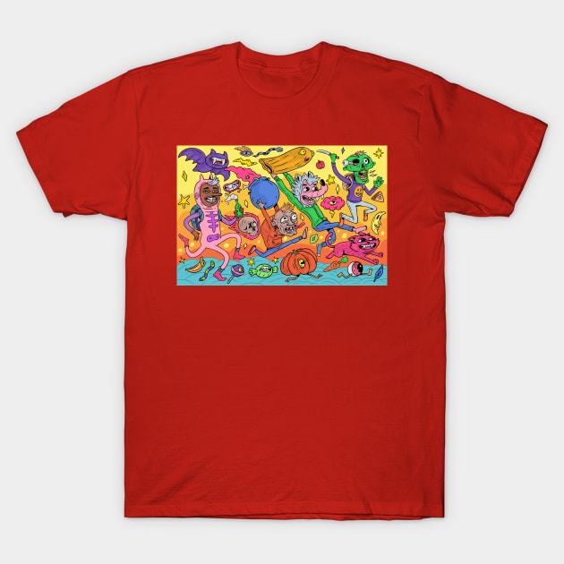 Spooky colorful Halloween creatures T-Shirt by Mako Design 